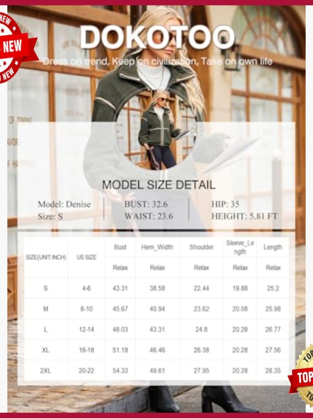 Warm Fleece Jacket Long Sleeve Full Zip Lapel Casual Oversized Winter Outwear - Picture 6 of 7